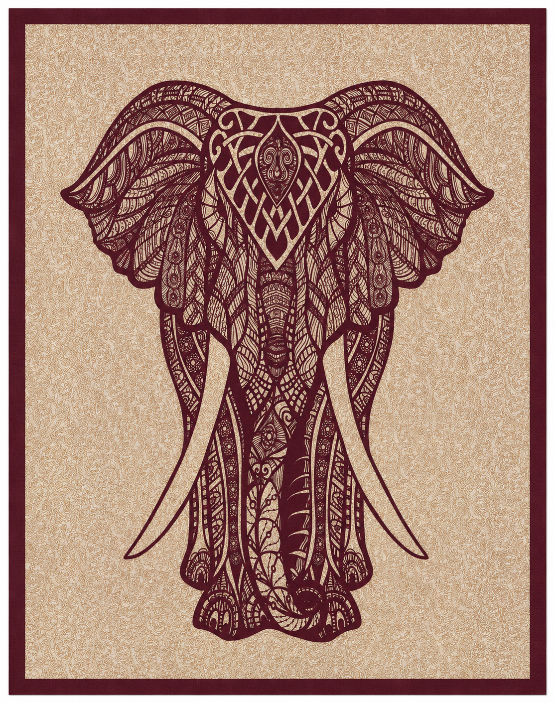 Pareo Elefante Burdeos 240 x 210
