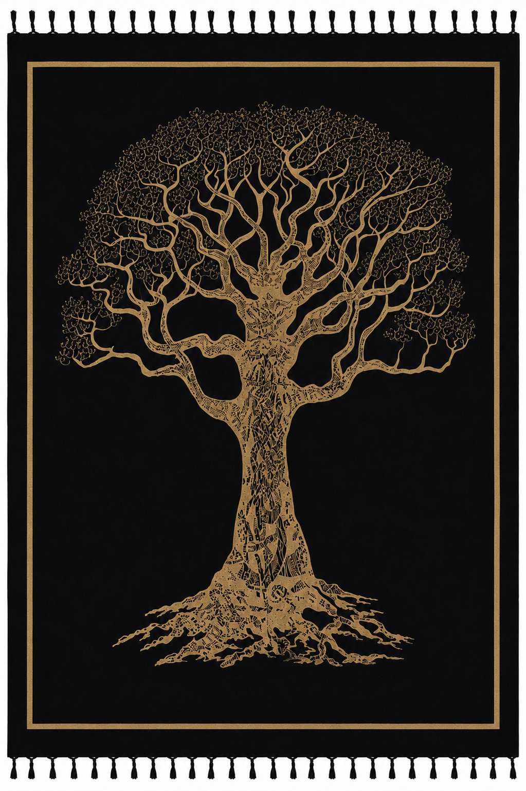 Pareo Arbol Negro Dorado 240 x 210