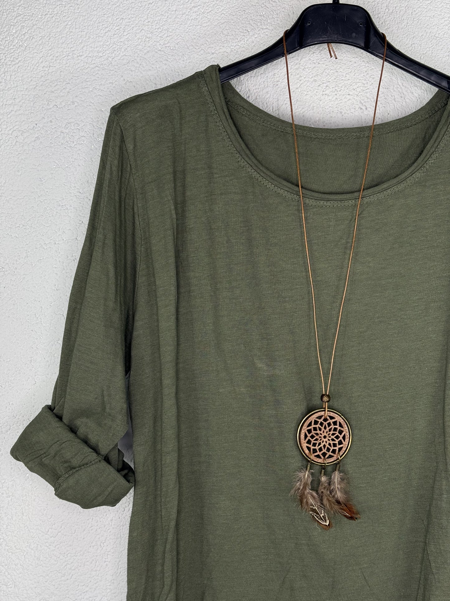 Camiseta algodón Caqui