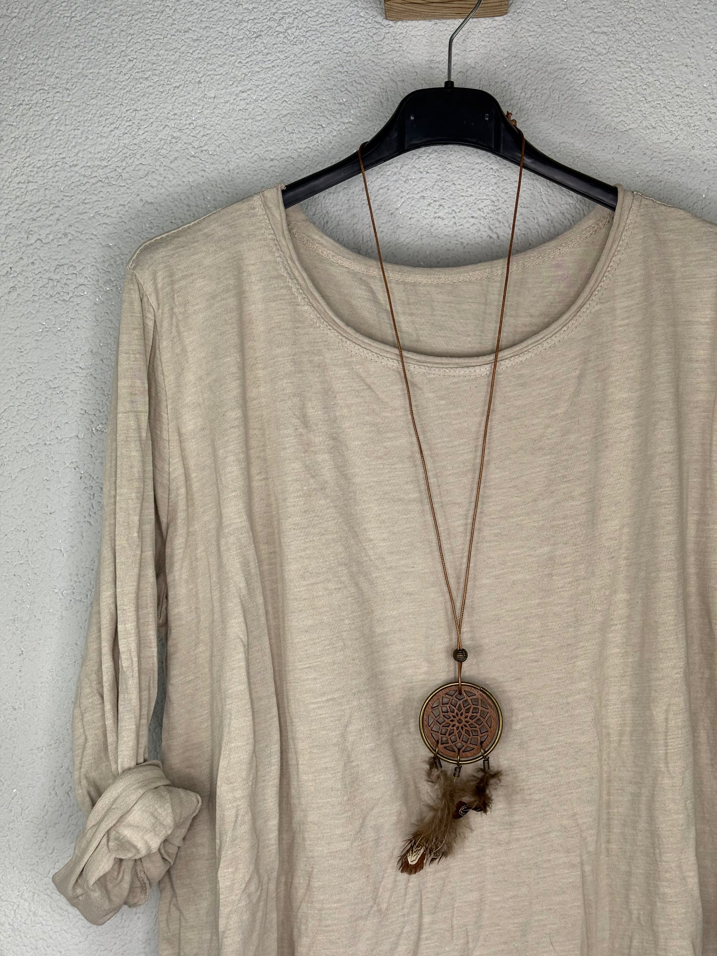 Camiseta algodón L Beige