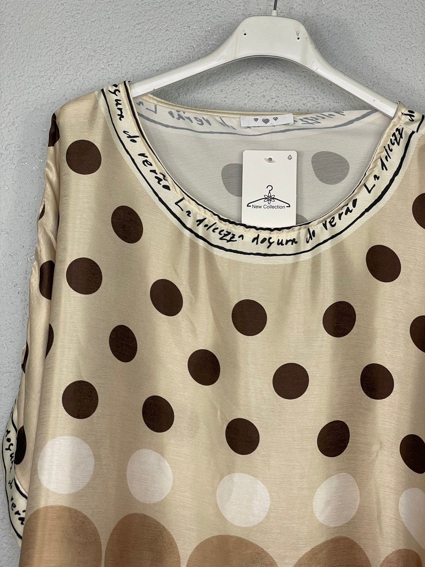Blusa Arganda Beige lunares