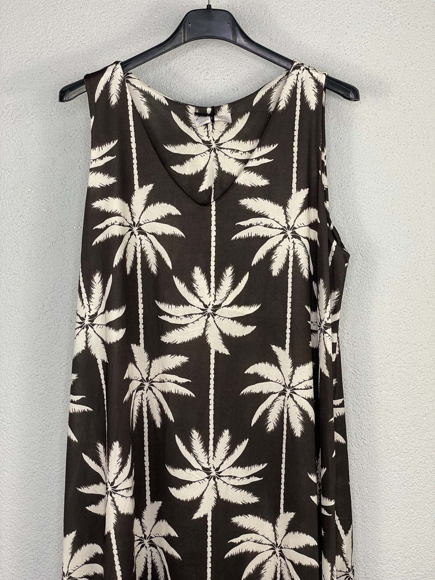 Vestido Oasis Palmeras Chocolate/Blanco