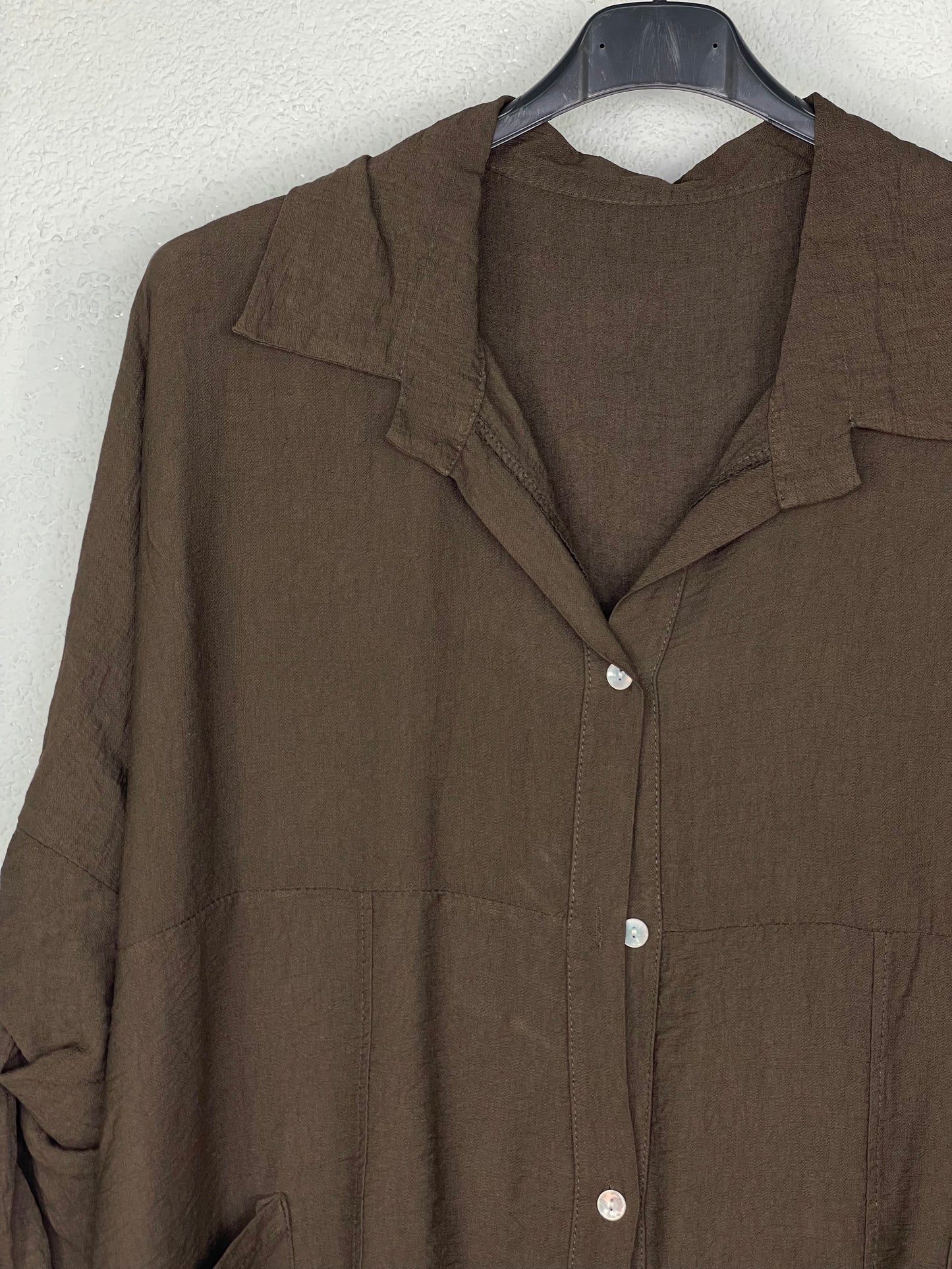 Camisa Brisa Marrón chocolate PLUS