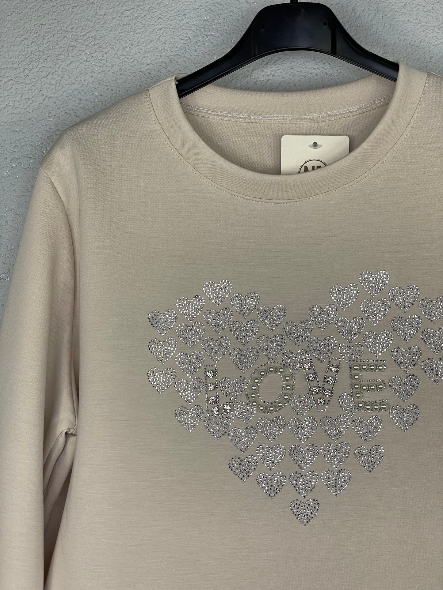 Sudadera LOVE Beige