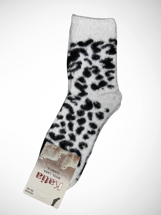 Calcetines Leopardo Blanco 35-40