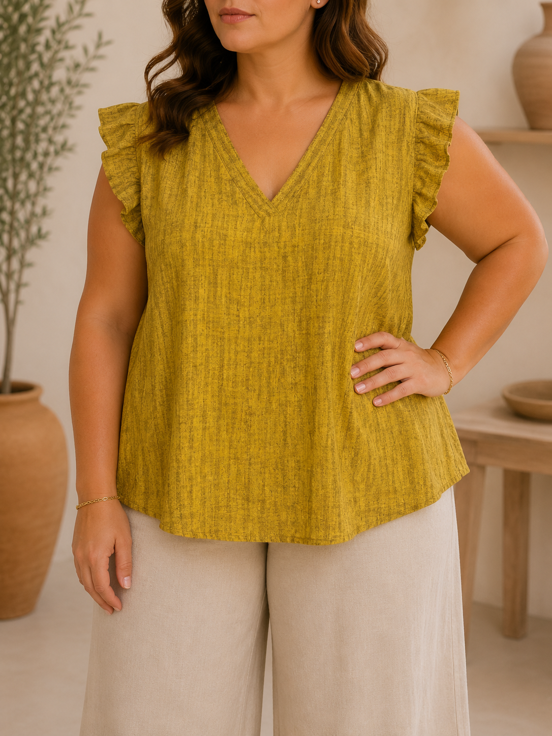 Blusa Palma Mostaza