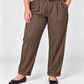 Pantalon Ébano Marrón /Taupe rayas