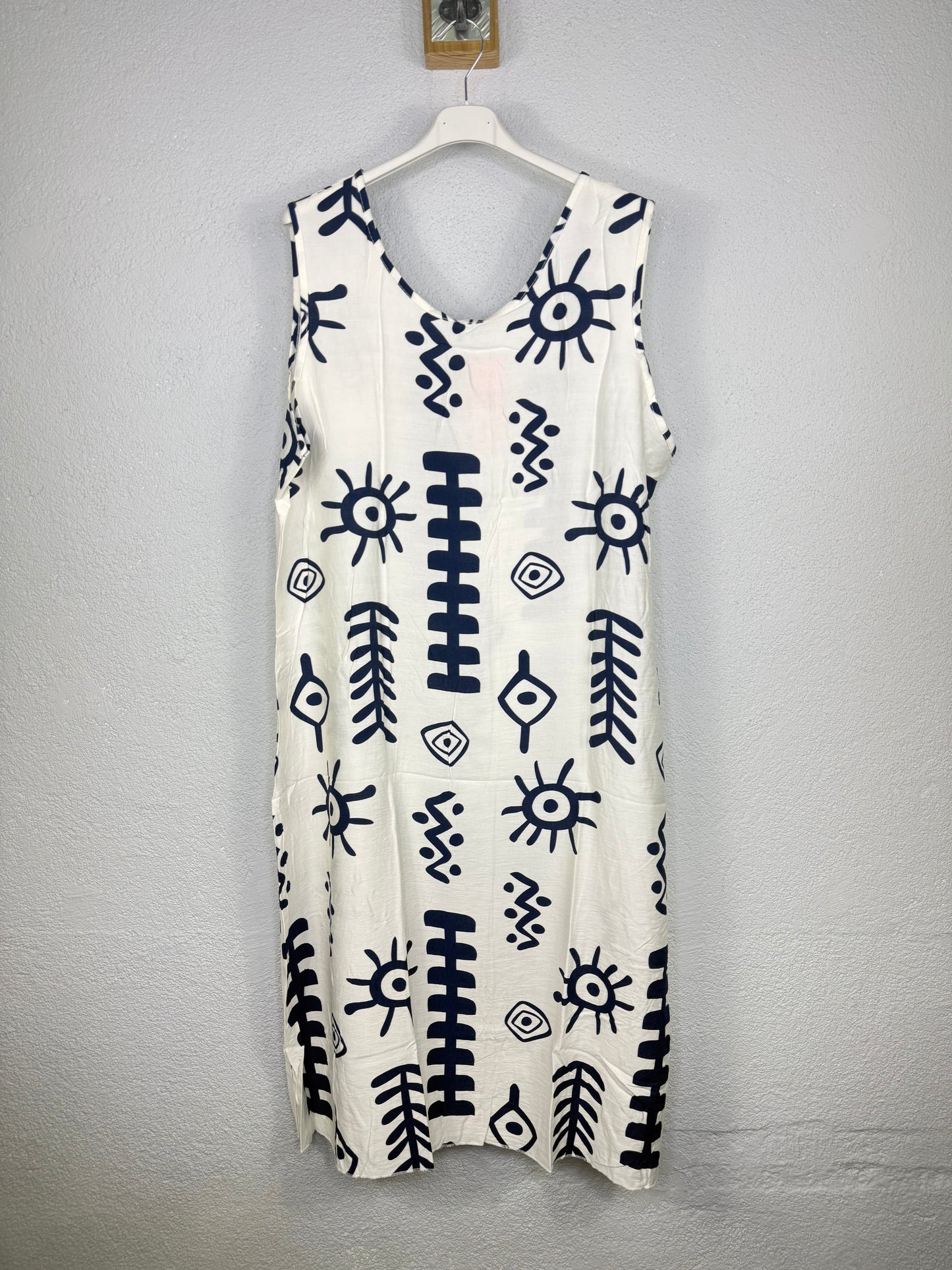 Vestido Andújar Blanco/Azul Marino