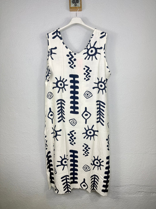 Vestido Andújar Blanco/Azul Marino