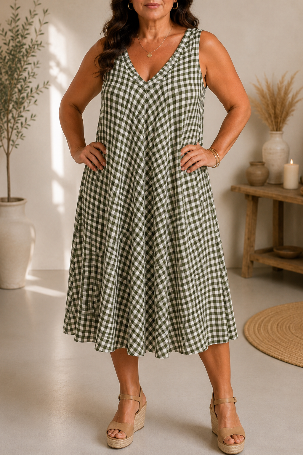 Vestido Candela Caqui