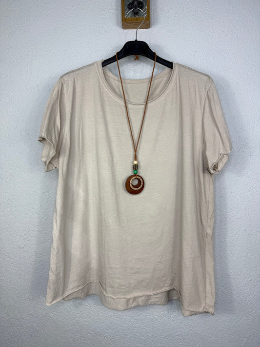 Camiseta manga corta Beige