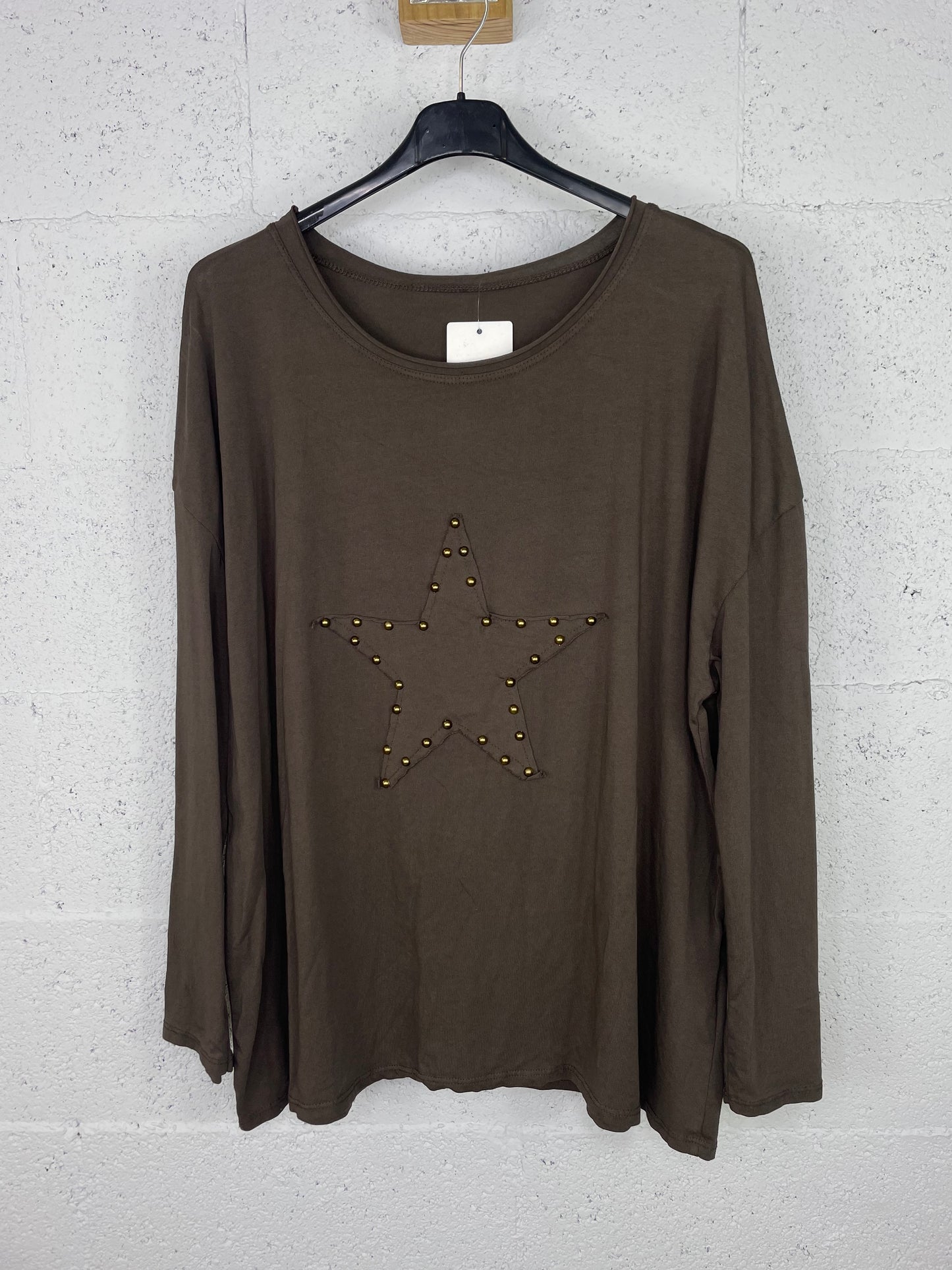 Camiseta Estrella marrón chocolate