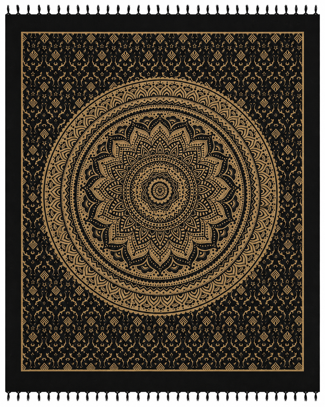 Pareo Mandala Negro/Dorado 240 x 210