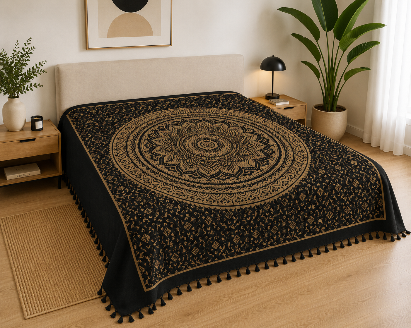Pareo Mandala Negro/Dorado 240 x 210