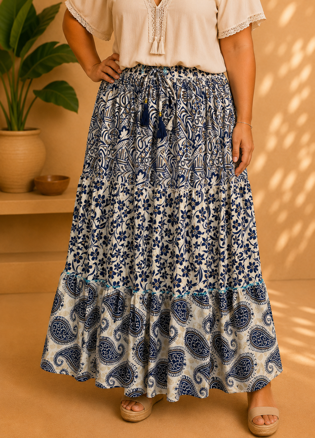 Falda Malvarrosa Azul marino