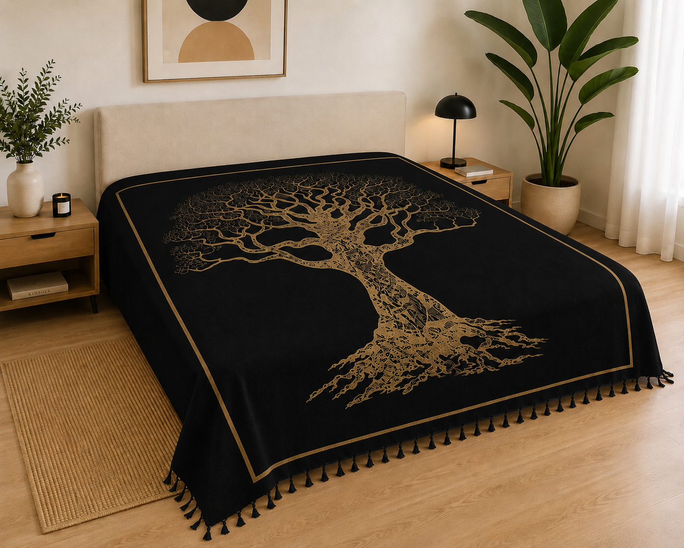Pareo Arbol Negro Dorado 240 x 210