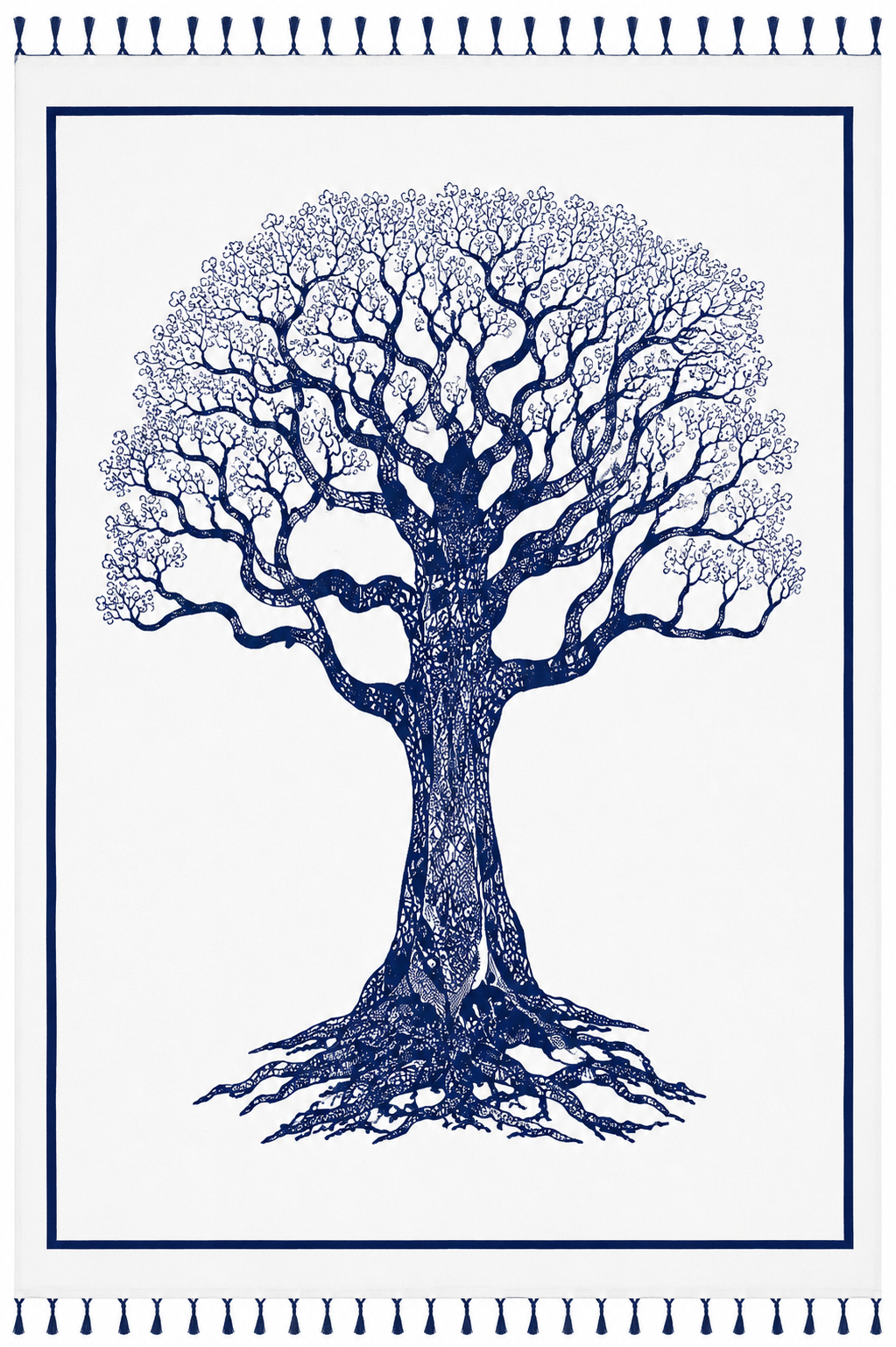 Pareo Arbol Blanco Azul 240 x 210