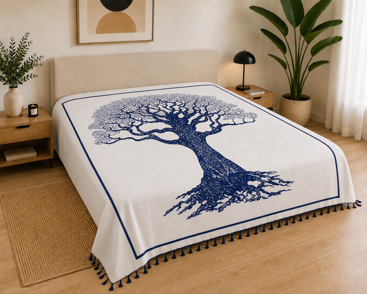 Pareo Arbol Blanco Azul 240 x 210