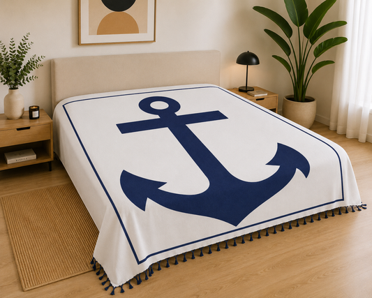Pareo Ancla Blanco Azul 240 x 210