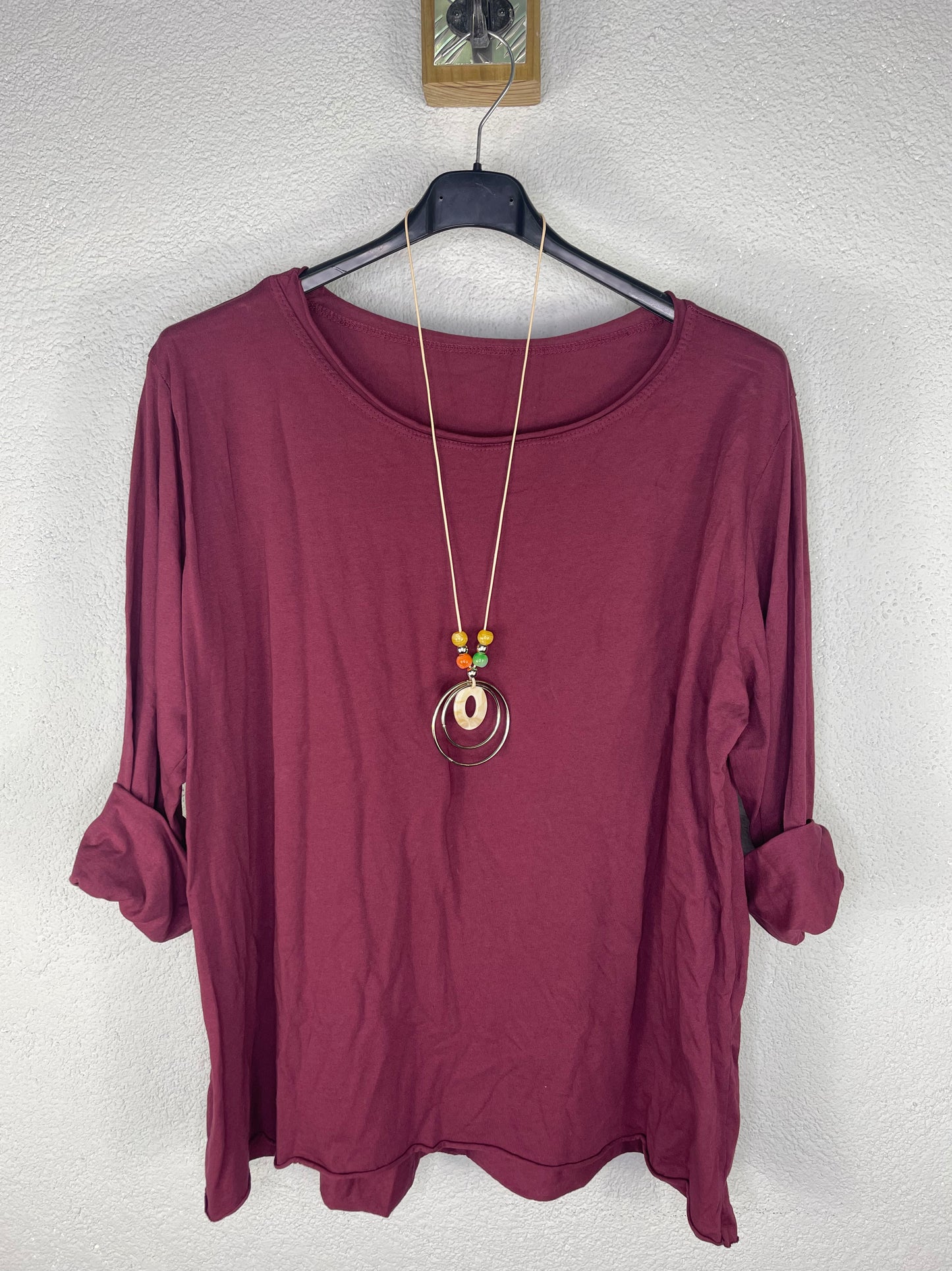 Camiseta algodón L Burdeos