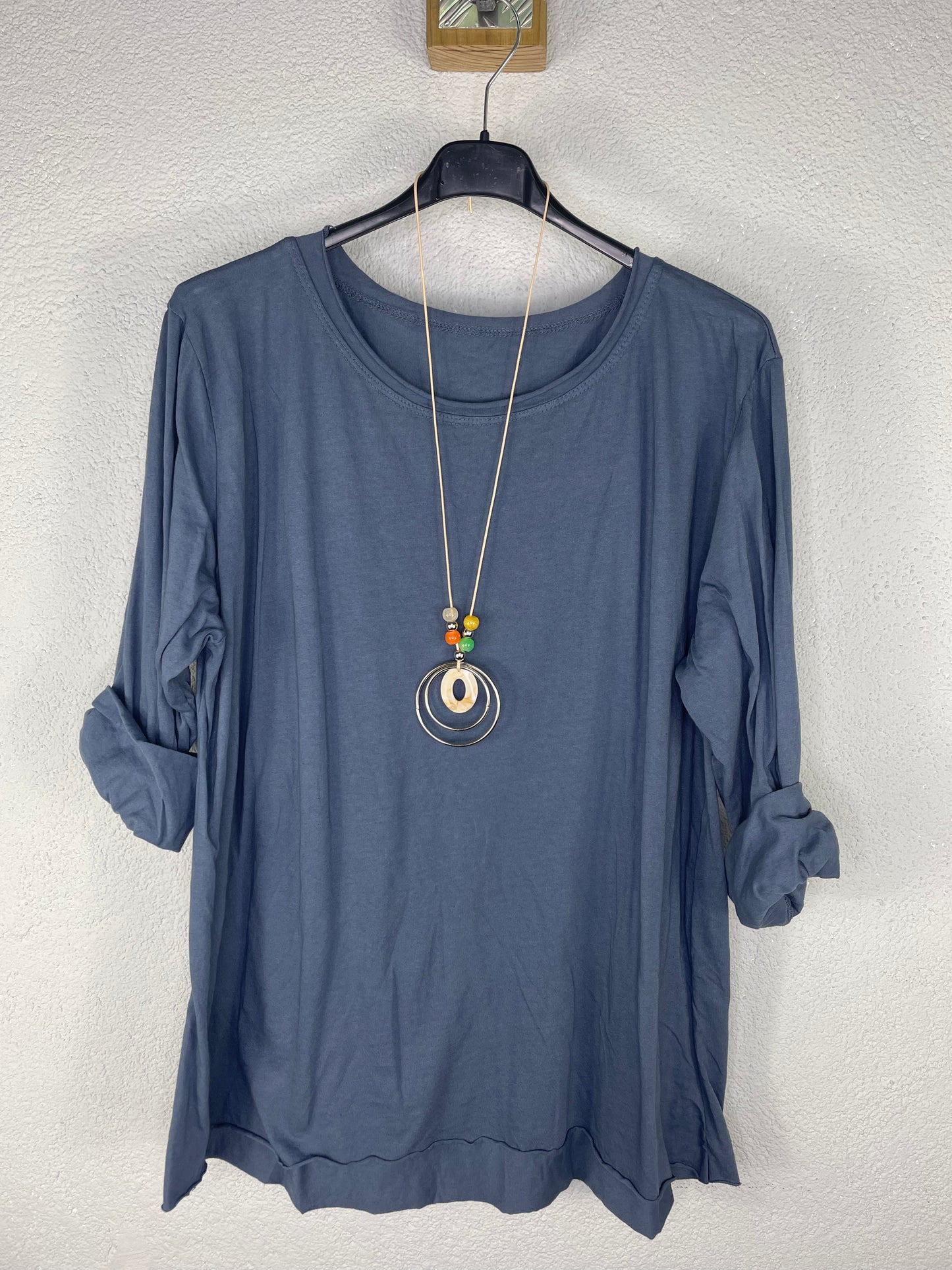 Camiseta algodón L Azul Tejano