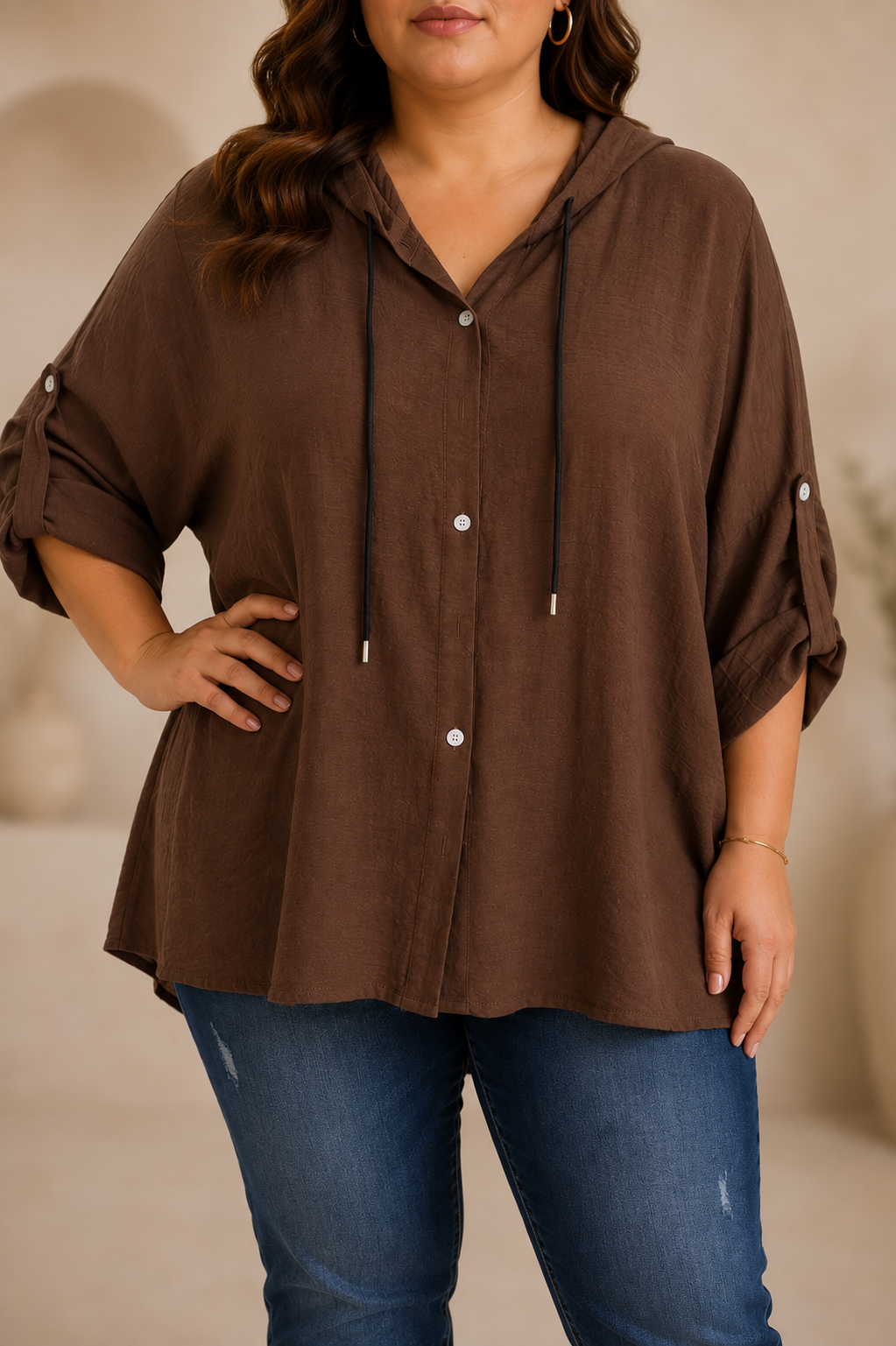 Camisa Murcia Marron Chocolate