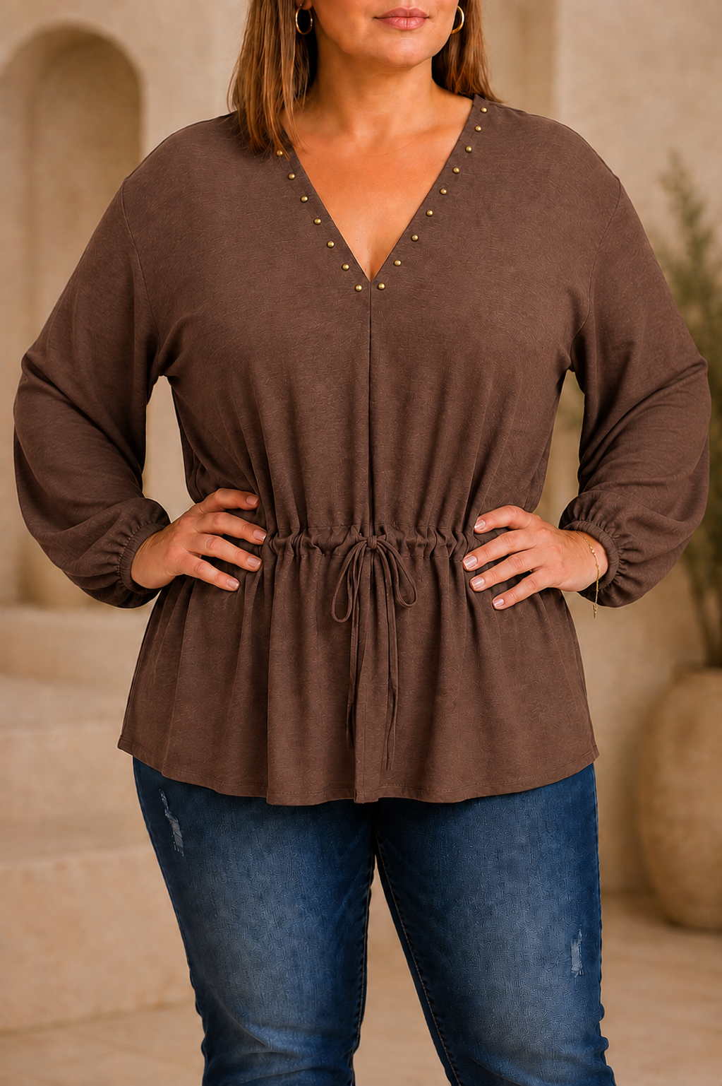Blusa Aurora Marrón chocolate