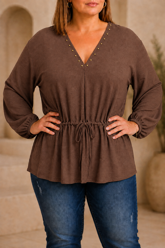 Blusa Aurora Marrón chocolate