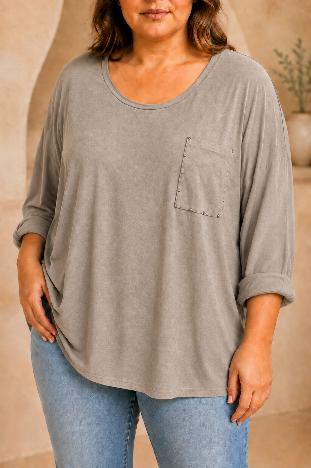 Camiseta algodón Reus Taupe