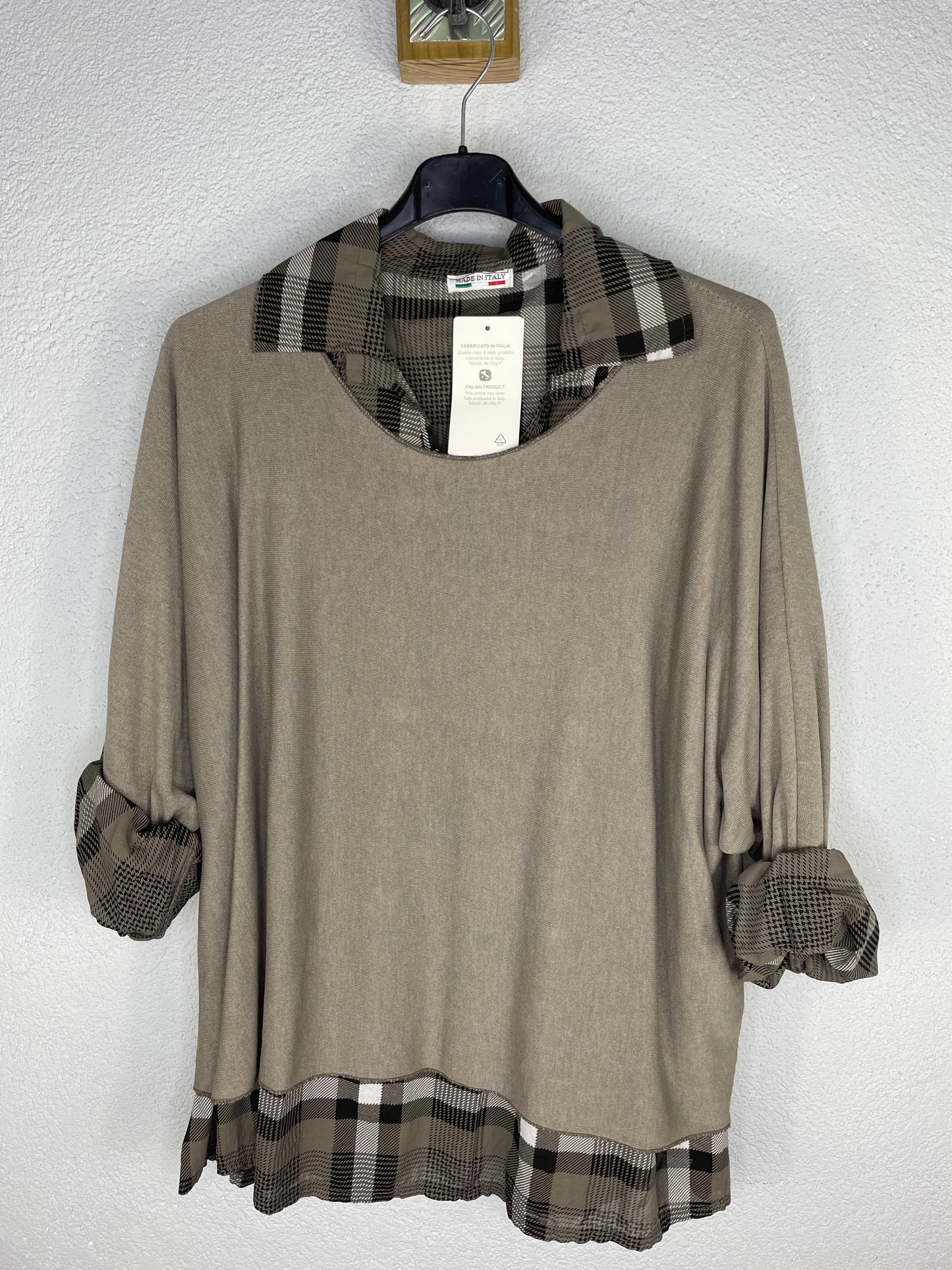 Tere Taupe Camisa cuadros