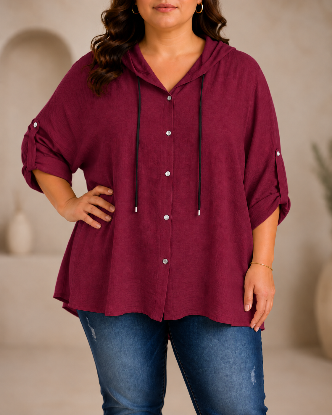 Camisa Murcia Burdeos