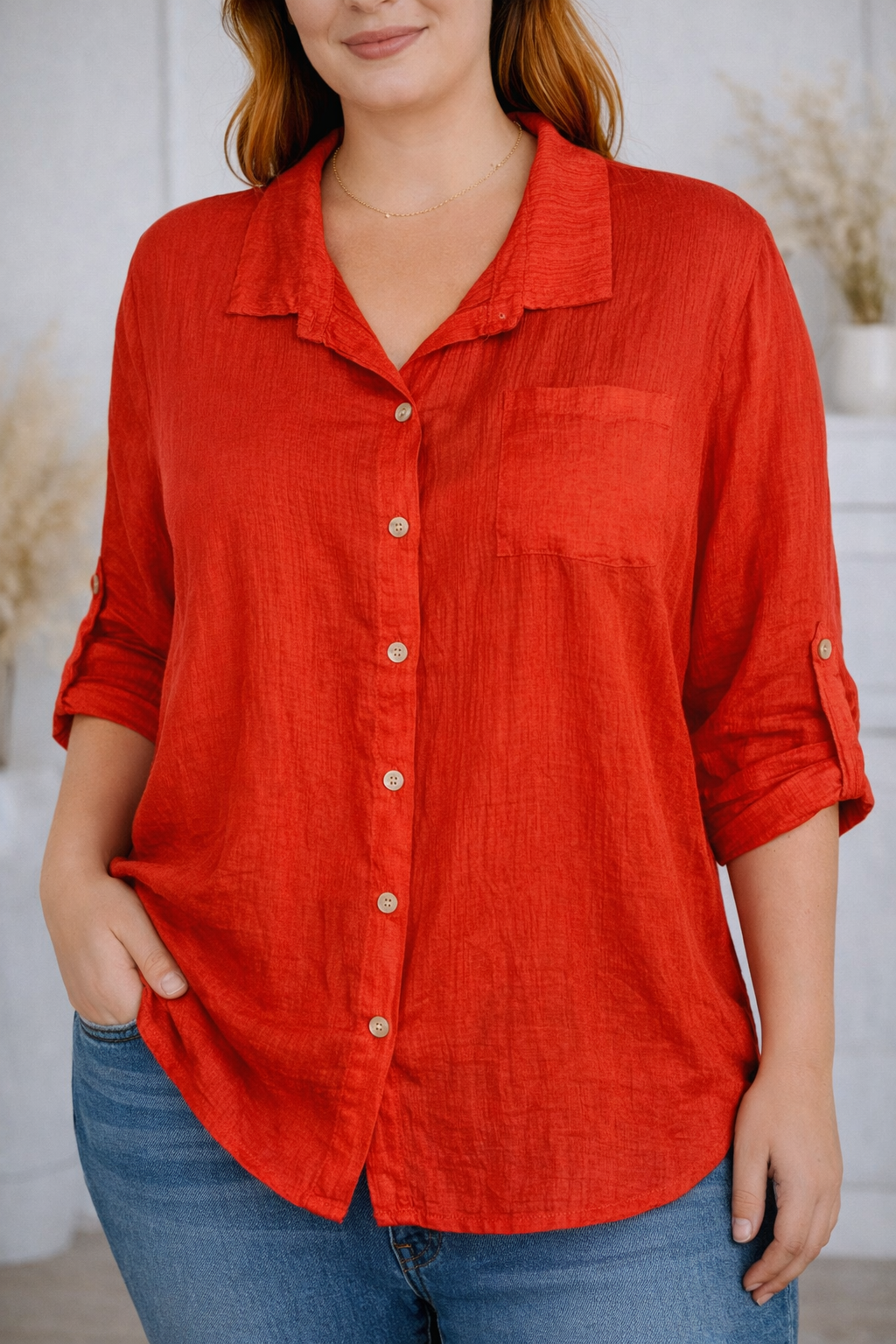 Camisa Dalia Rojo teja