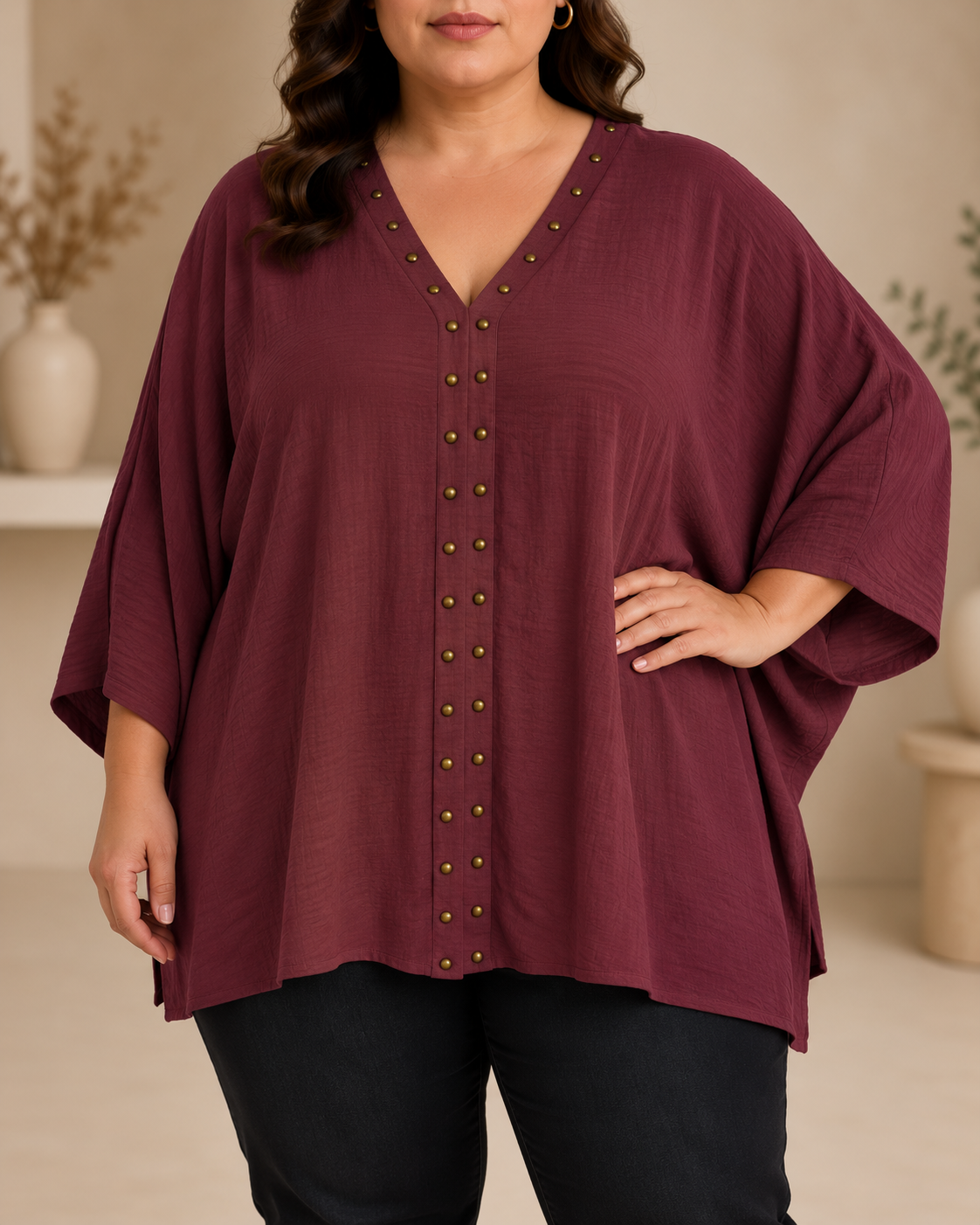Blusa Riviera  Burdeos  PLUS