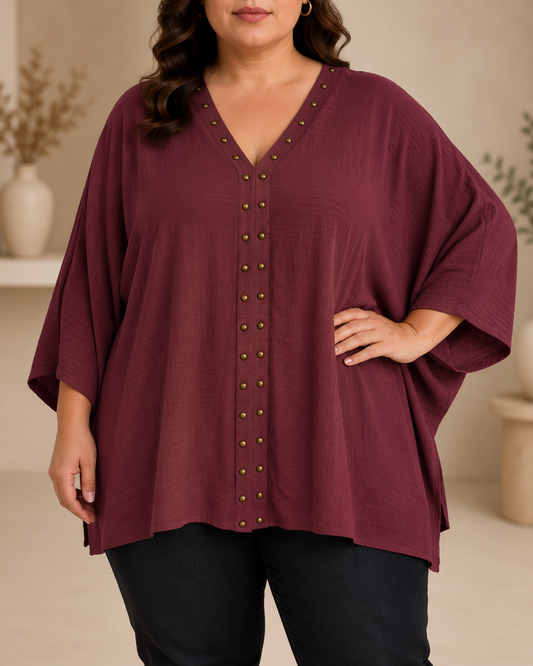 Blusa Riviera  Burdeos  PLUS