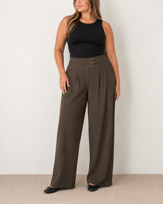 Pantalón Clara Marrón Chocolate