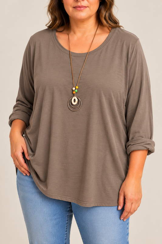 Camiseta algodón Taupe