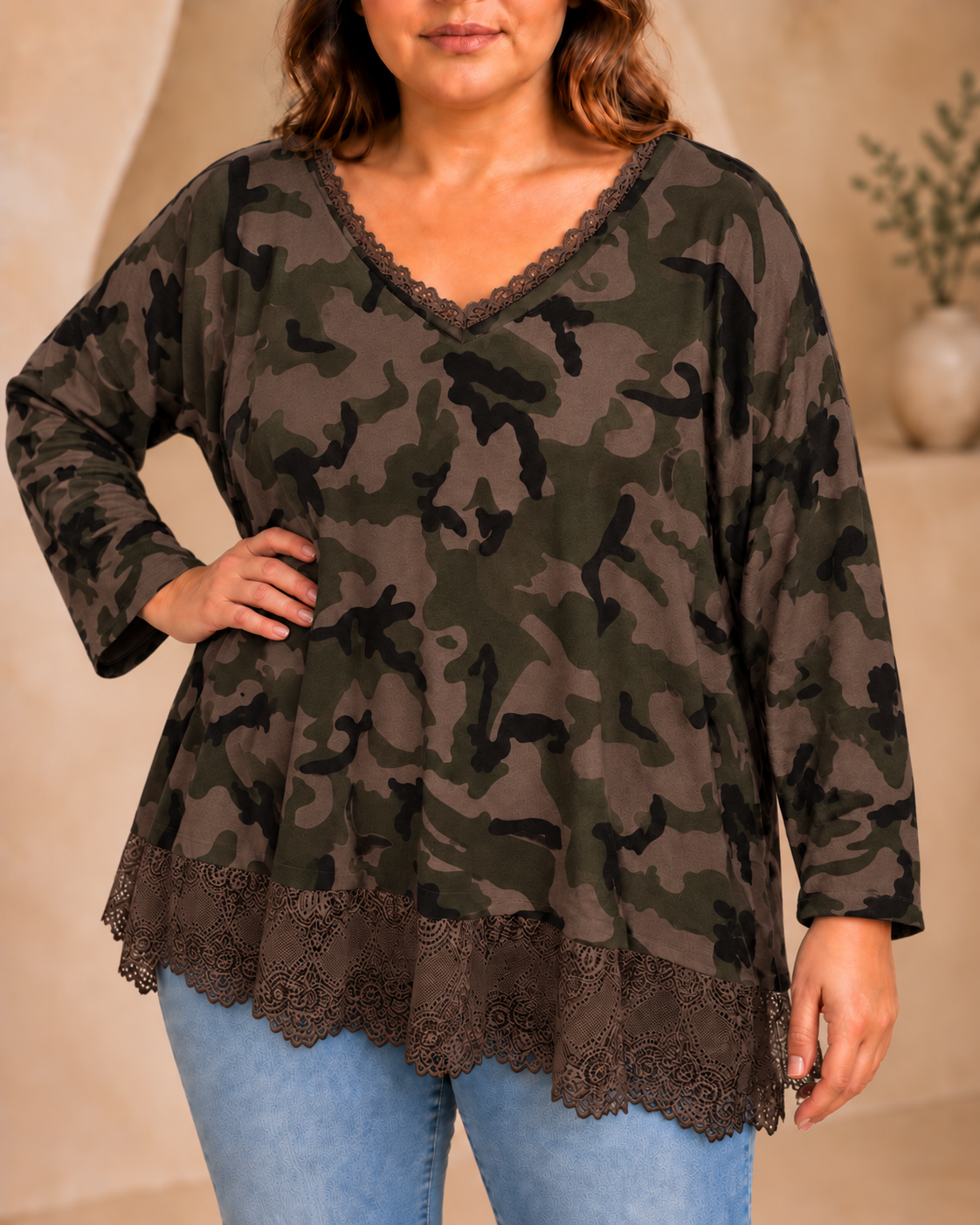 Jersei Aspen Marrón chocolate militar