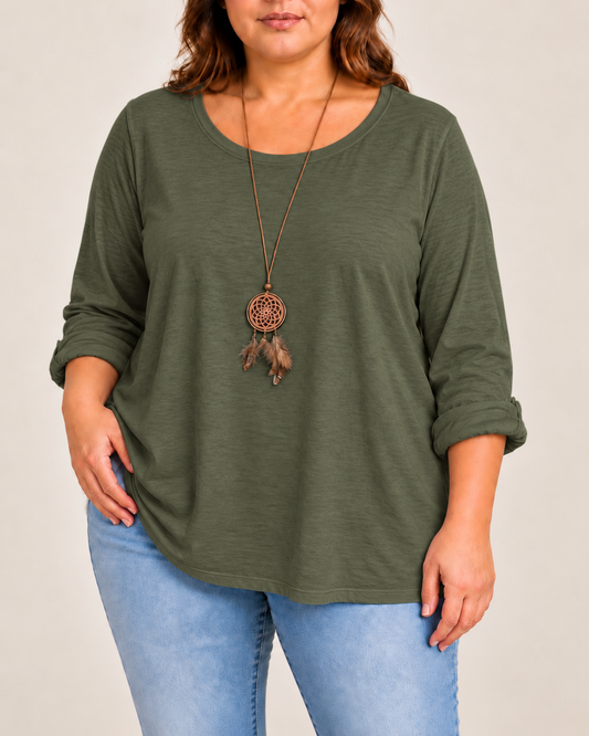 Camiseta algodón Caqui