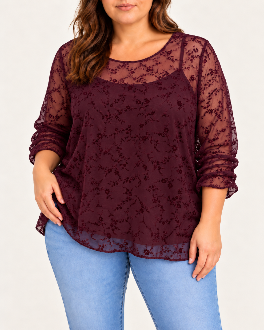 Blusa Abril Burdeos