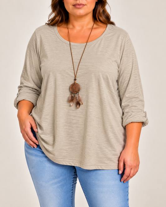 Camiseta algodón Beige
