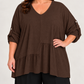 Blusa Aria Marron chocolate PLUS