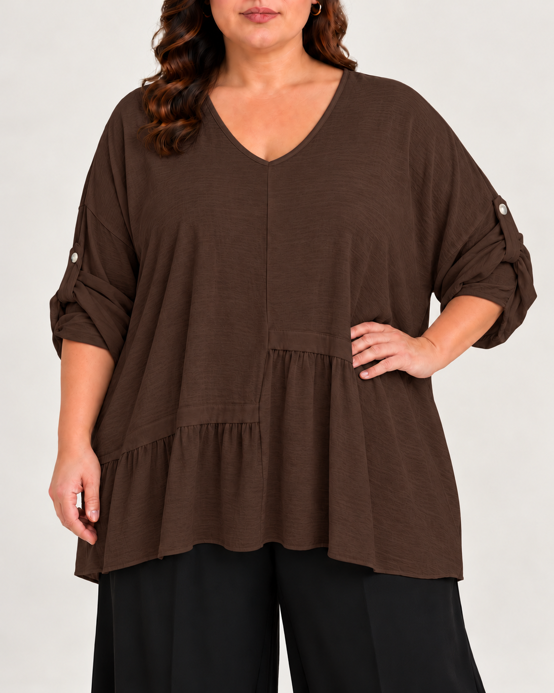 Blusa Aria Marron chocolate PLUS