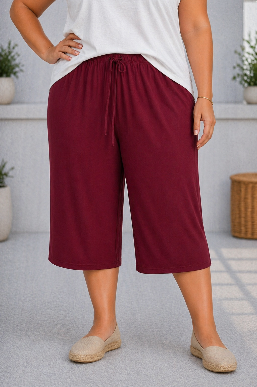 Pantalón Pirata Medina Burdeos PLUS