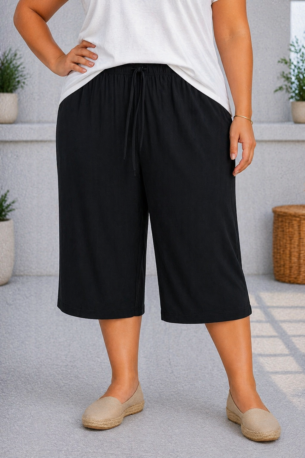 Pantalón Pirata Medina Negro PLUS