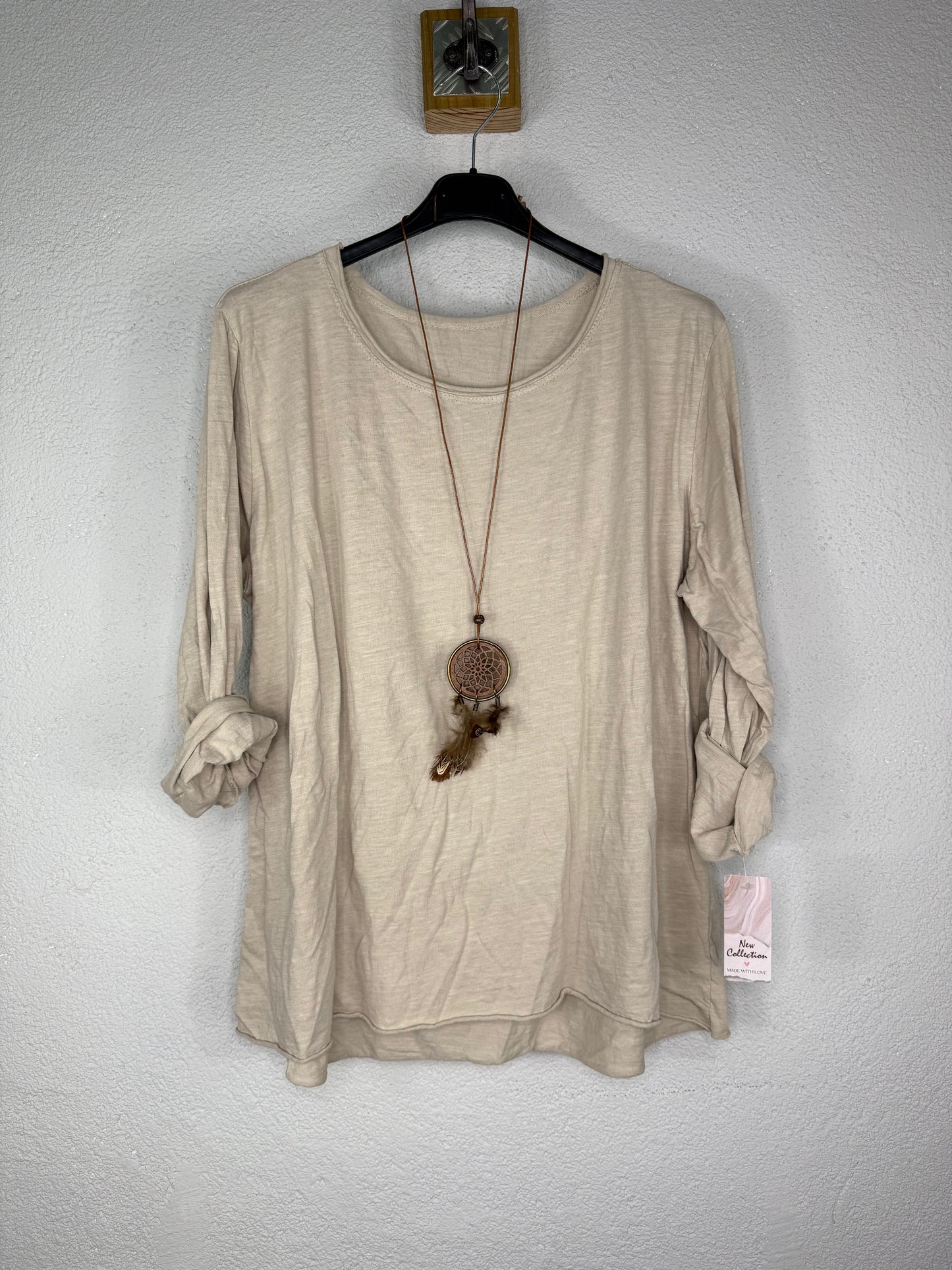Camiseta algodón L Beige