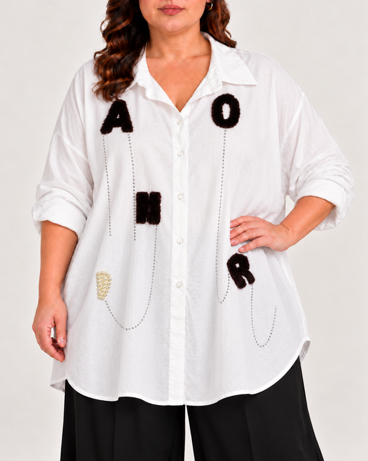 Camisa Nerea Brillantes y letras