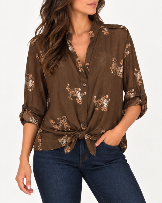 Camisa Bali marrón chocolate