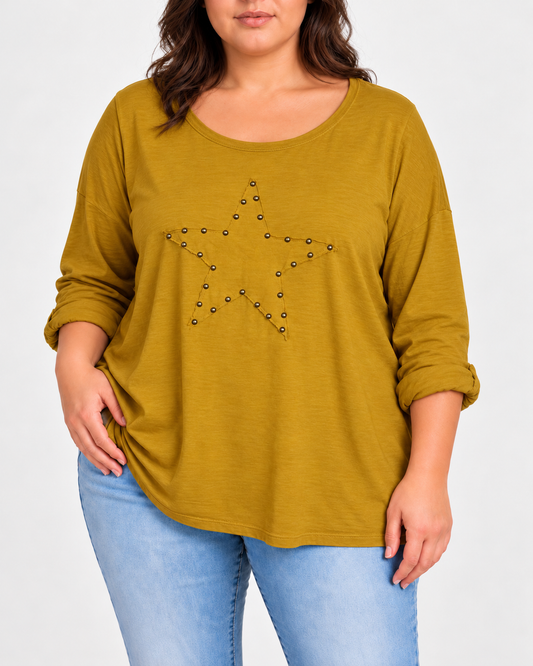 Camiseta Estrella Mostaza