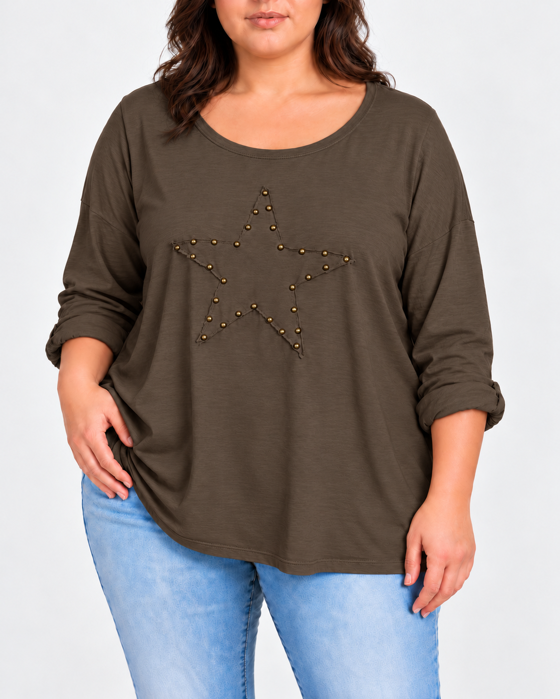 Camiseta Estrella marrón chocolate
