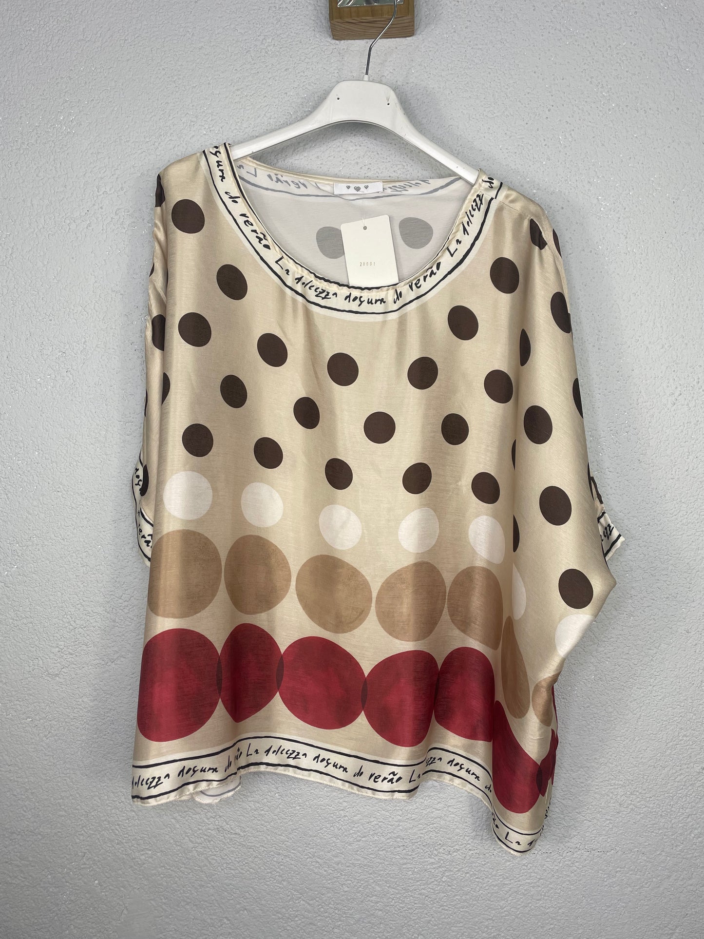 Blusa Arganda Beige lunares